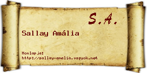 Sallay Amália névjegykártya